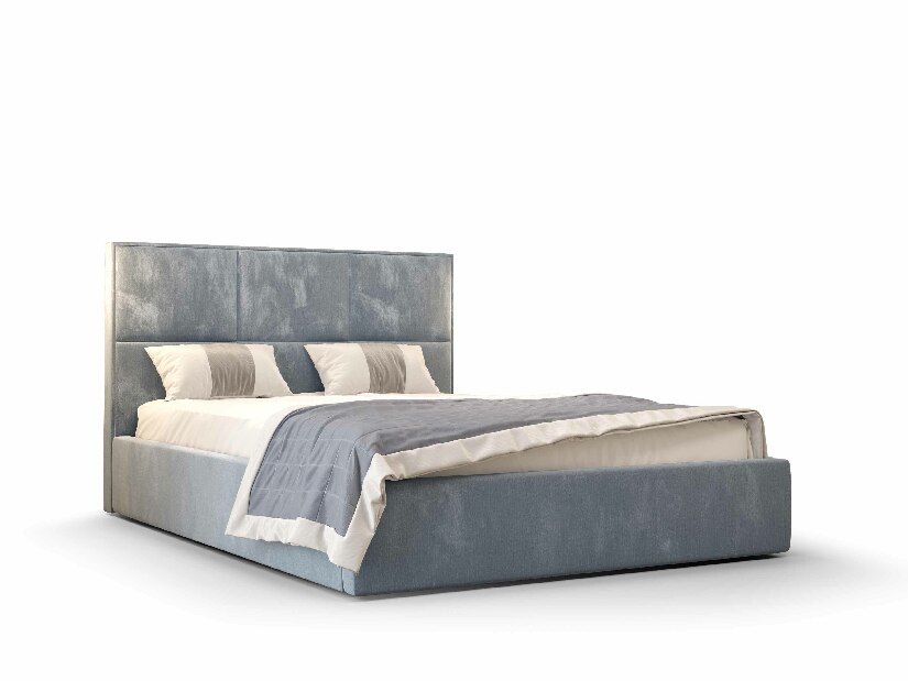 Manželská posteľ 180 cm Elna (svetlomodrá) (s roštom a úložným priestorom)