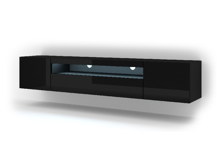 TV stolík/skrinka Aurora 200 (čierny lesk)
