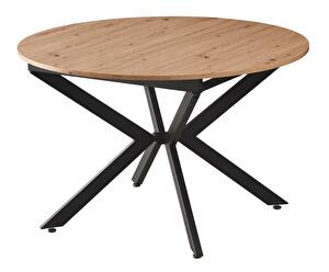Rozkladací jedálenský stôl 120 AMERO (dub artisan + čierna) (pre 4-6 osôb)