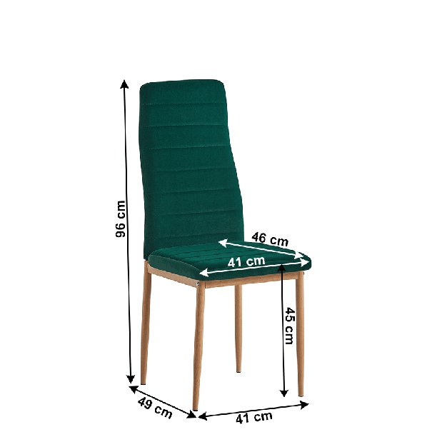 Jedálenská stolička Antigone NEW (smaragdová + dub)