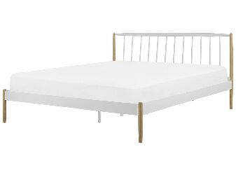 Manželská posteľ 180 cm MARES (biela) (s roštom)