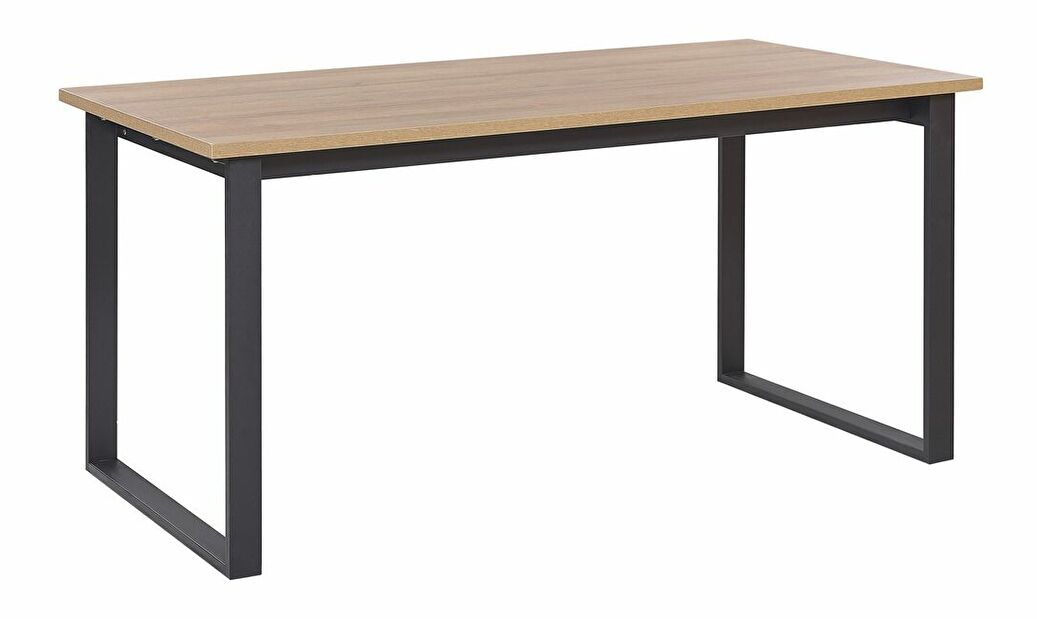Jedálenský stôl BARNO (tmavé drevo + čierna) (pre 6 osôb)