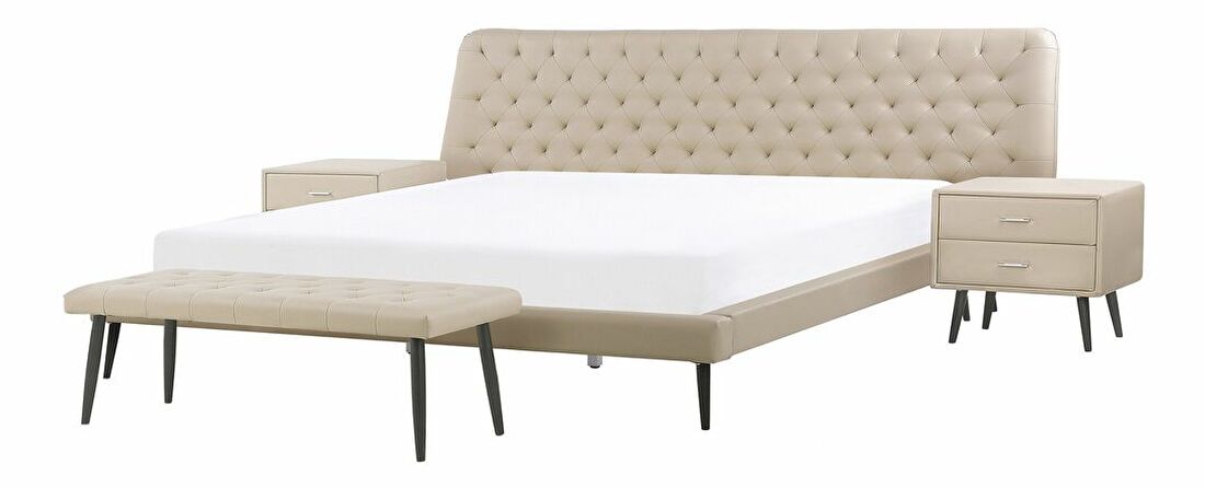 Spálňa ESONNA (s posteľou 180x200 cm) (béžová)