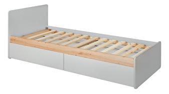 Jednôžková posteľ 90 cm Voncile 20 ASPG VV BT (perlovo sivá + dub artrisan) (s roštom)