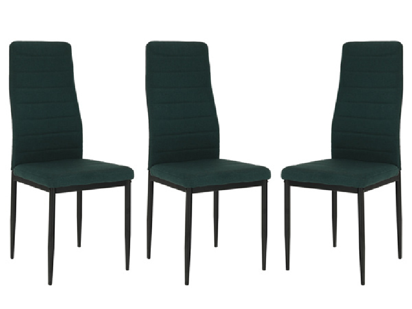 Set 3 ks. jedálenských stoličiek Collort nova (smaragdová + čierna) *výpredaj