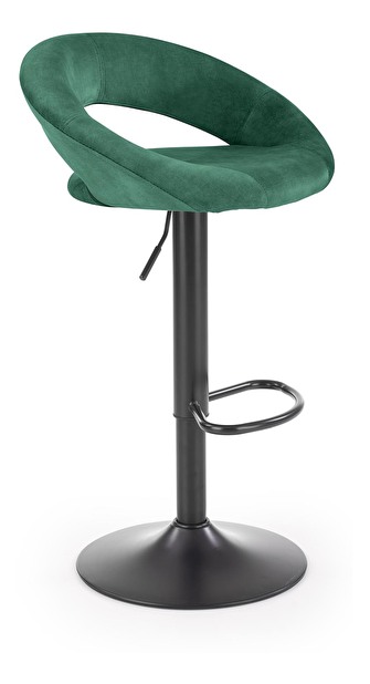 Barová stolička Herlinda (tmavozelená + čierna)