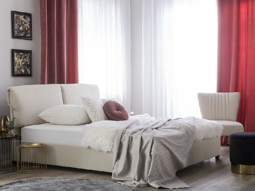 Manželská posteľ 180 cm BELLA (s roštom) (béžová)