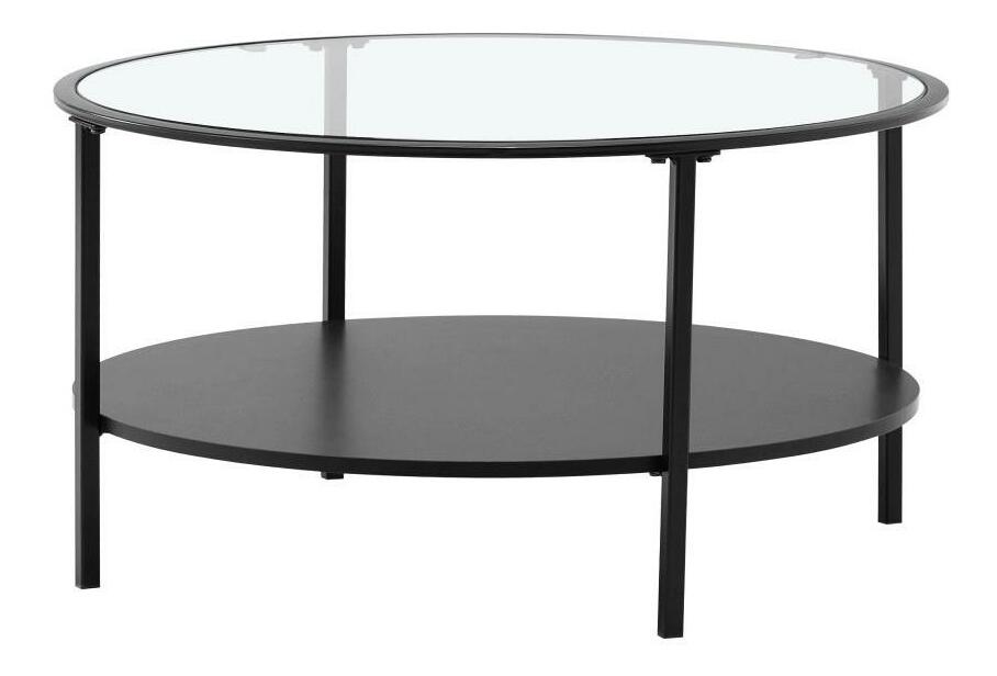 Konferenčný stolík CARLAN (čierna + sklo + kov)