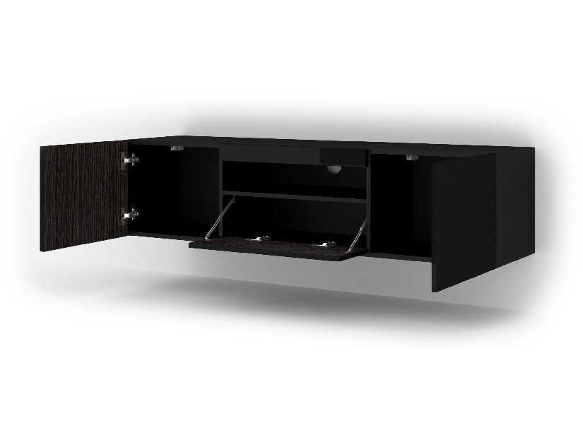 TV stolík/skrinka Aurinko 150 (lesklá čierna)