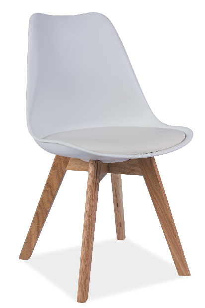Jedálenská stolička Aste (biela + dub)