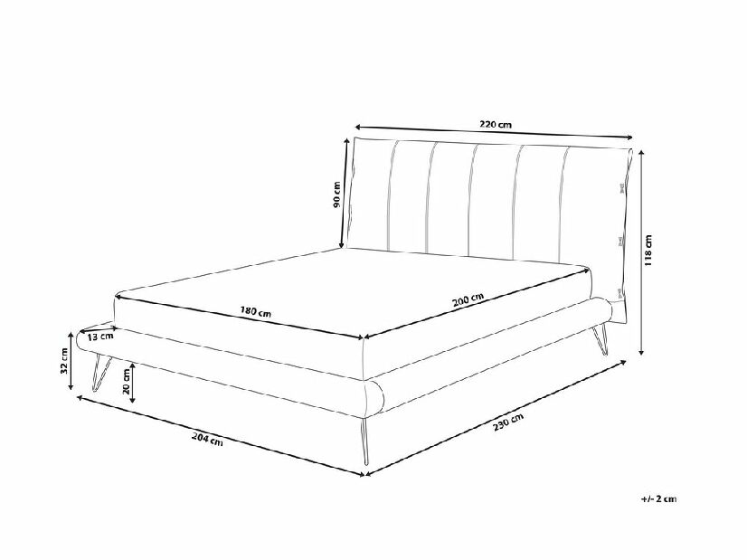 Manželská posteľ 180 cm BETTEA (s roštom) (béžová)