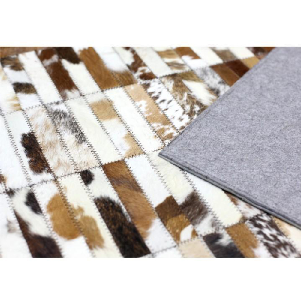 Kožený koberec 69x140 cm Korlug TYP 04 (hovädzia koža + vzor patchwork) *výpredaj