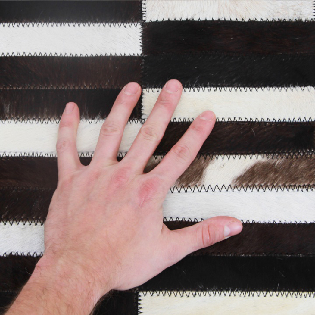 Kožený koberec 69x140 cm Kazuko TYP 06 (hovädzia koža + vzor patchwork)