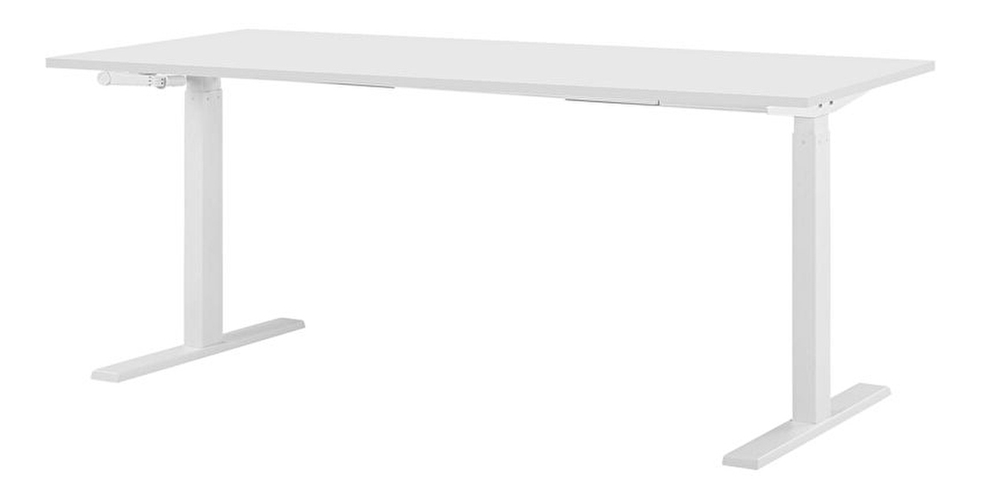 Písací stôl DESIRA II (180x80 cm) (biela) (manuálne nastaviteľný)