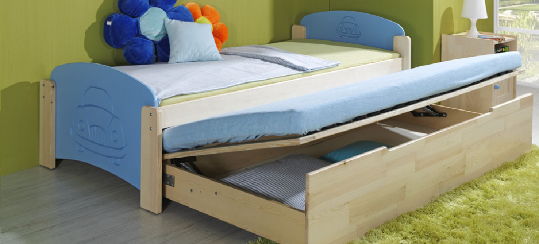 Rozkladacia posteľ 90 cm Jeno (s roštami a úl. priestorom)