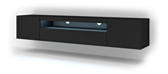 TV stolík/skrinka Aurora 200 (čierna matná) (LED)