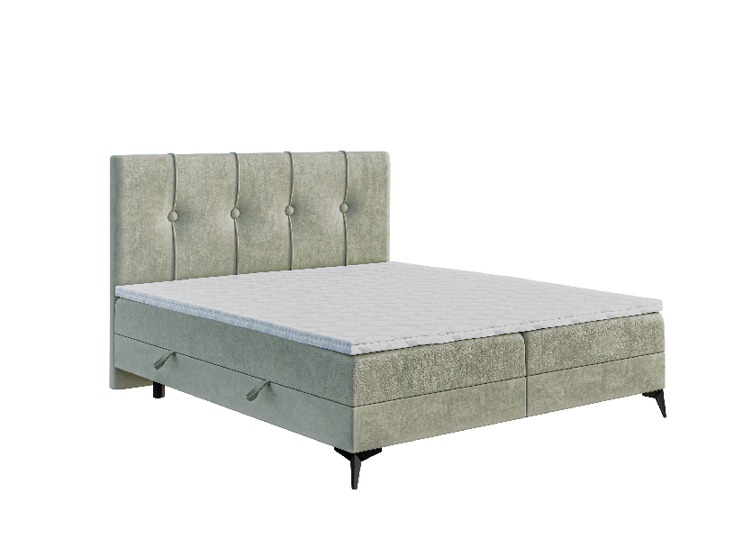 Kontinentálna posteľ 160 cm Roseann (svetlobéžová) (s matracom a úl. priestorom)