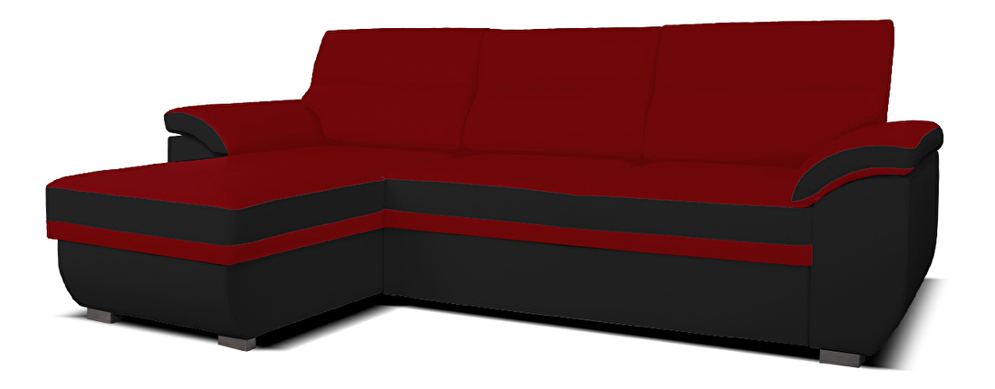 Rohová sedačka Lucan L+2F (červená + čierna) (L)
