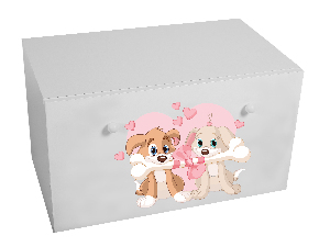 Úložný box pre deti Ione (biela + psíčkovia)