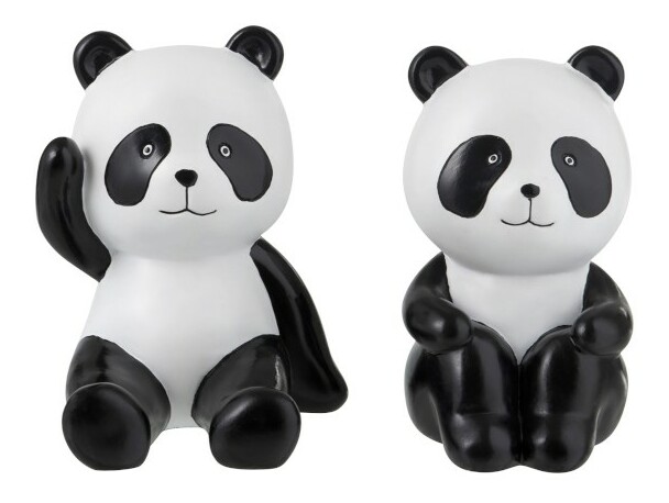 Dekorácia do domácnosti Jolipa Panda Crush (čierna + biela) 16x14x13cm (2ks)