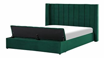Manželská posteľ 180 cm Noya (zelená) (s roštom) (s úl. priestorom)
