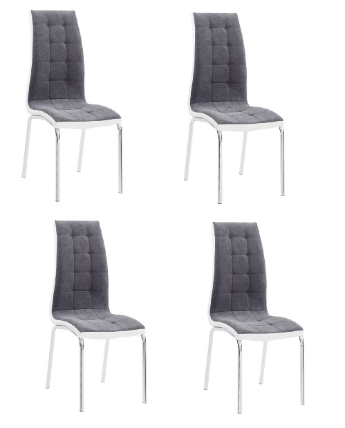 Set 4 ks. jedálenských stoličiek Gernada new (tmavosivá + biela) *výpredaj