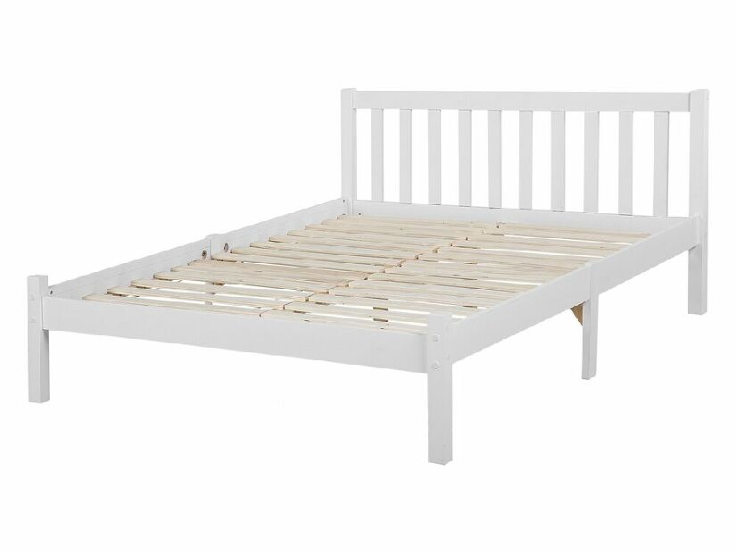 Manželská posteľ 140 cm FLORAL (biela) (s roštom)
