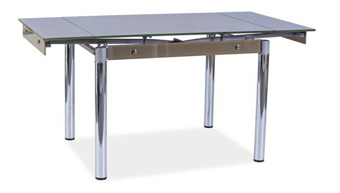 Jedálenský stôl GD-092 (tmavobéžová + chróm) (pre 4 až 6 osôb)