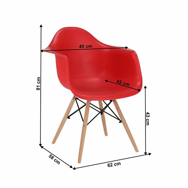 Jedálenská stolička Damiron PC-019 (červená)