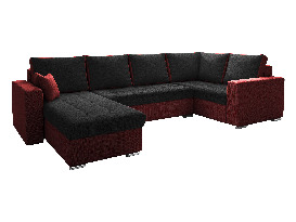 Rohová sedačka U Lambert (čierna + červená) (P)