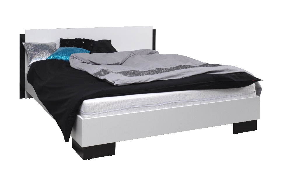 Manželská posteľ 160 cm Laurenia (čierna) (s roštom) *bazár