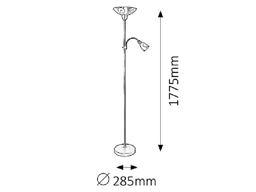 Stojanová lampa Harmony Lux 4091 (saténová chrómová + biely vzor)