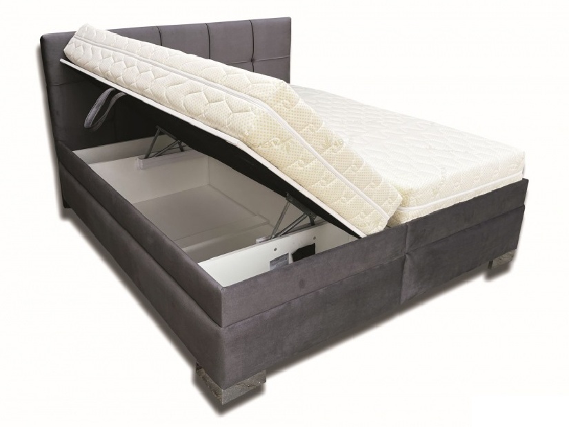 Manželská posteľ 160 cm Elissa (tmavosivá) (bez matrace) (s pevným podkladom)