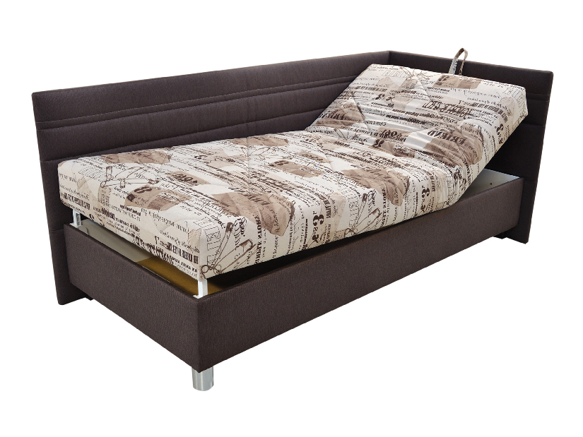Jednolôžková posteľ 90 cm Blanár Polly (biela + sivá) (s roštom a matracom) (P)