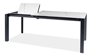 Rozkladací jedálenský stôl 120-180 cm Marissa (biela + čierna) (pre 4 až 8 osôb)
