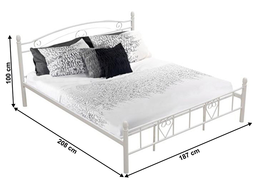 Manželská posteľ 180 cm Birdie (biela)
