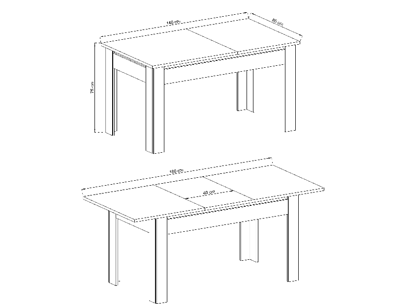 Jedálenský stôl Andres 140 (6 až 8 osôb)