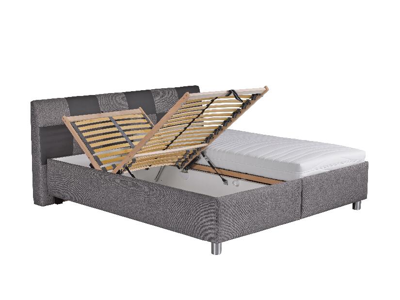 Manželská posteľ 160 cm Blanár Nice (sivá + vzor Baleri 783-12) (s roštom a matracom Nelly)