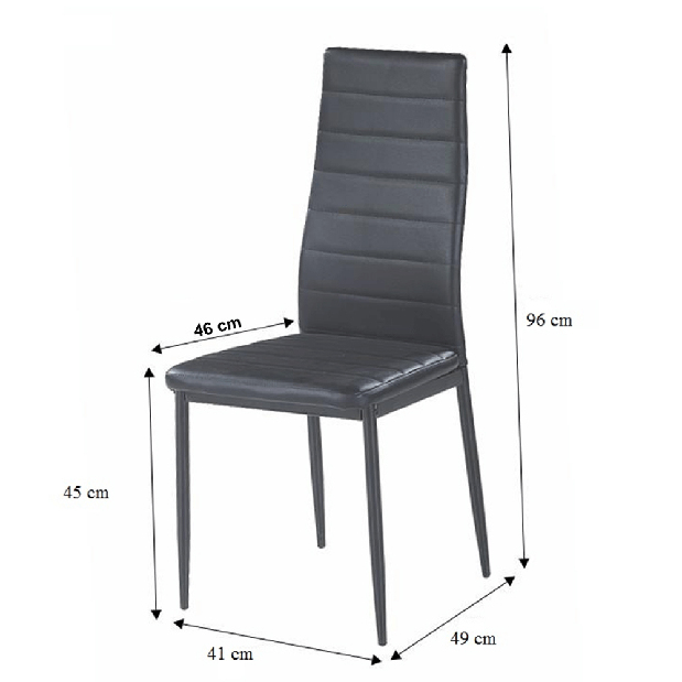 Set 6 ks. jedálenských stoličiek Collort nova (čierna ekokoža) *výpredaj
