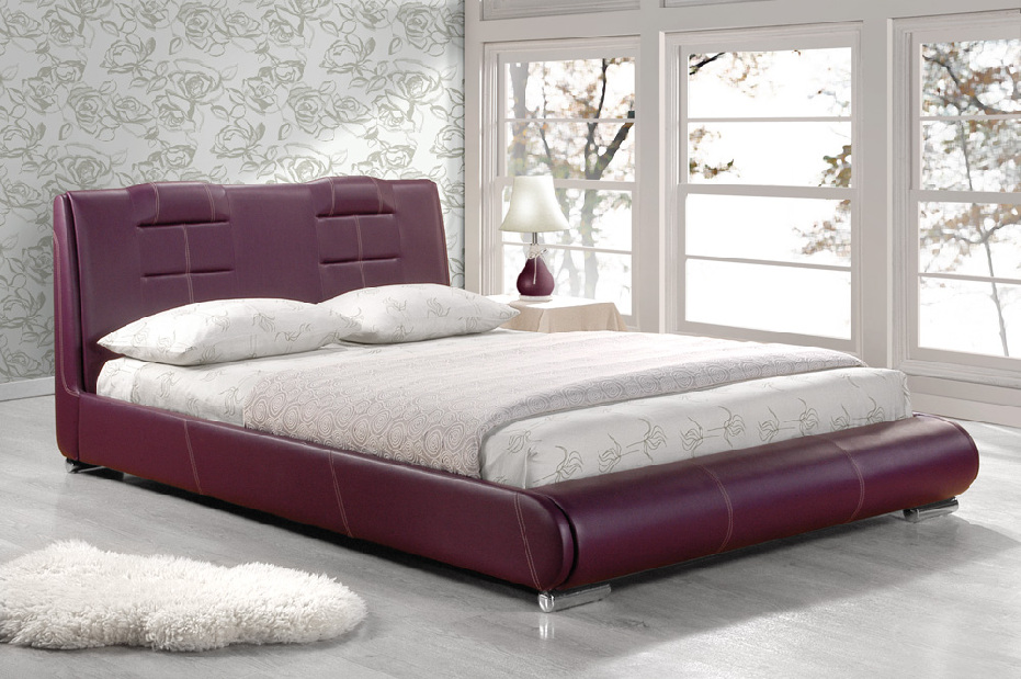 Manželská posteľ 180 cm Merida A fialová (s roštom)