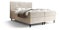 Manželská posteľ  Boxspring 140 cm Lumba (béžová) (s matracom a úložným priestorom)
