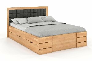 Manželská posteľ 200 cm Naturlig Storhamar High Drawers (buk)