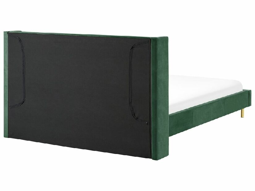 Manželská posteľ 180 cm VINNETTE (textil) (zelená) (s roštom)