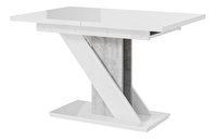 Jedálenský stôl Mevenis (lesk biely + kameň) (pre 4 až 6 osôb)