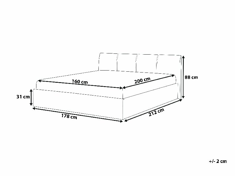 Manželská posteľ 160 cm ORBIT (s roštom a úl. priestorom) (béžová)