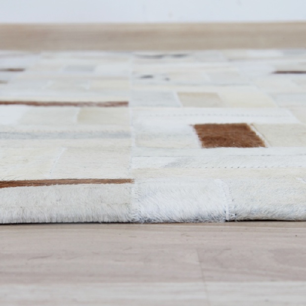 Kožený koberec TYP 01 (hovädzia koža + vzor patchwork) (140 x 200 cm)*výpredaj