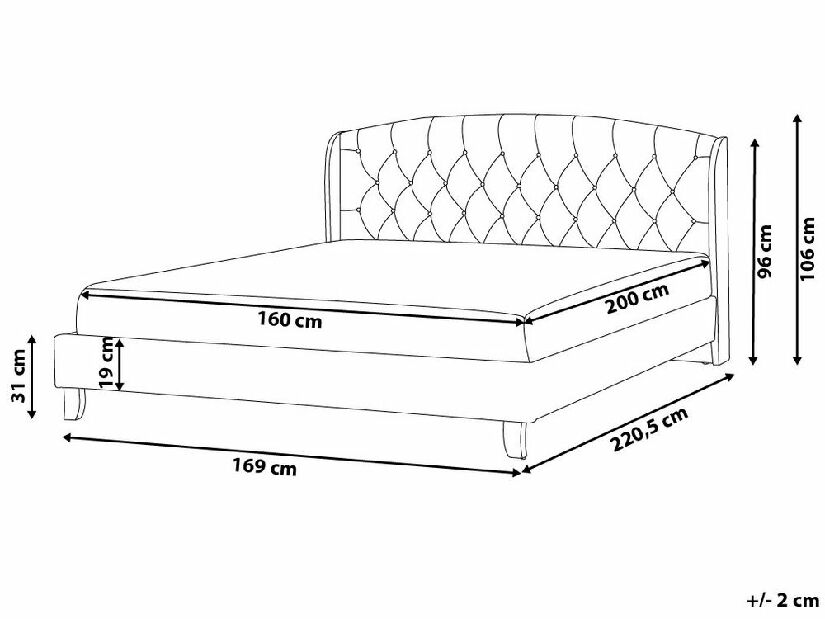 Manželská posteľ 160 cm BORD (s roštom) (sivá)
