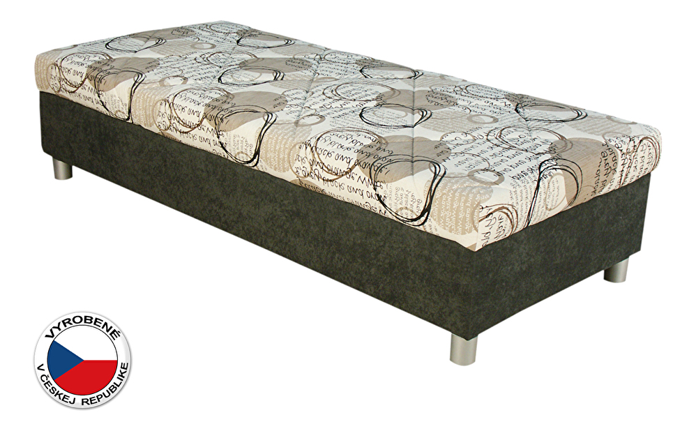 Jednolôžková posteľ (váľanda) 90 cm Blanár Inez (béžová + čierna) (s roštom a matracom)