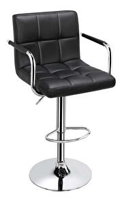 Barová stolička LEONA (čierna + chróm)