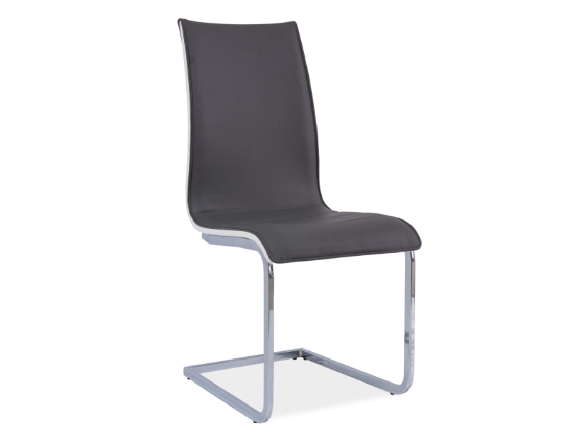 Jedálenská stolička Caph (ekokoža sivá + biela)